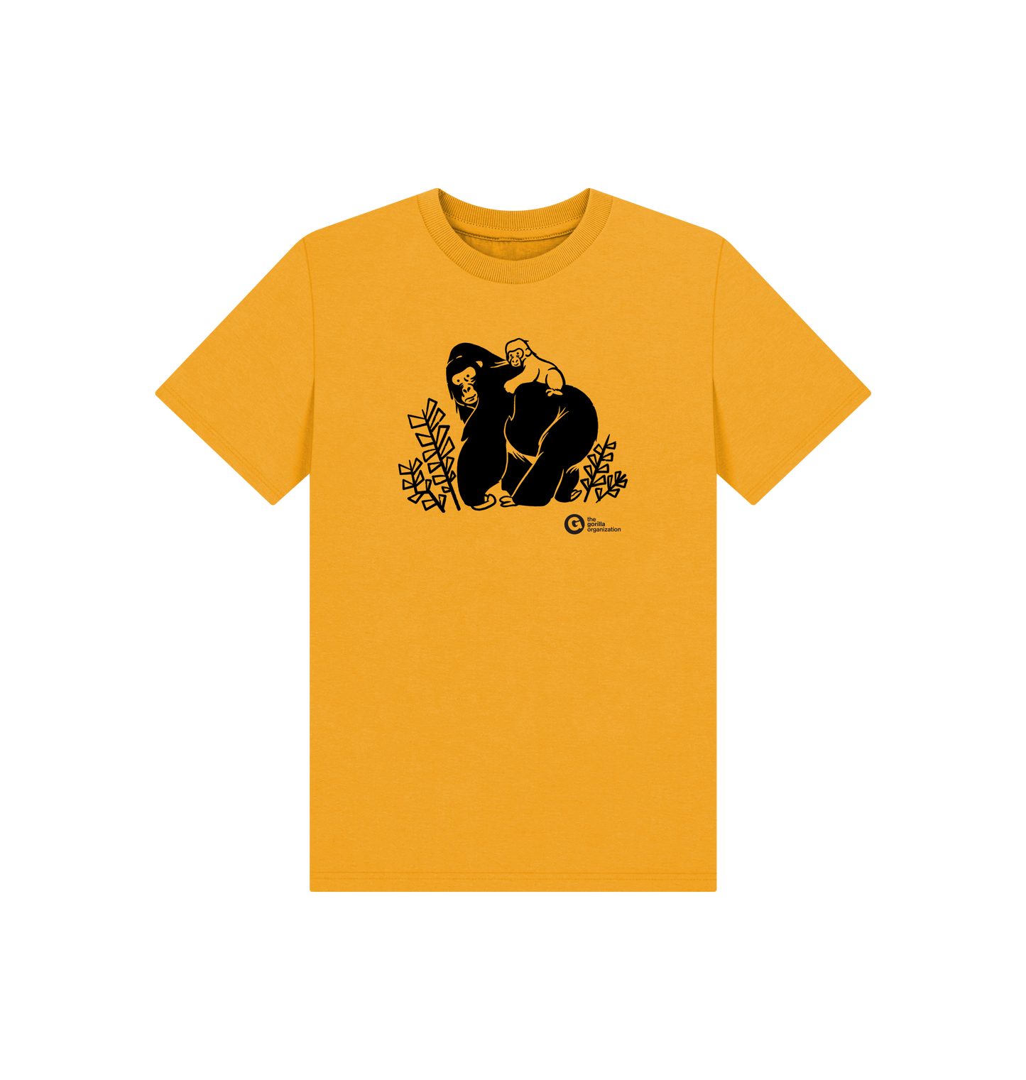 Mustard Printed Kids T-Shirt Front
