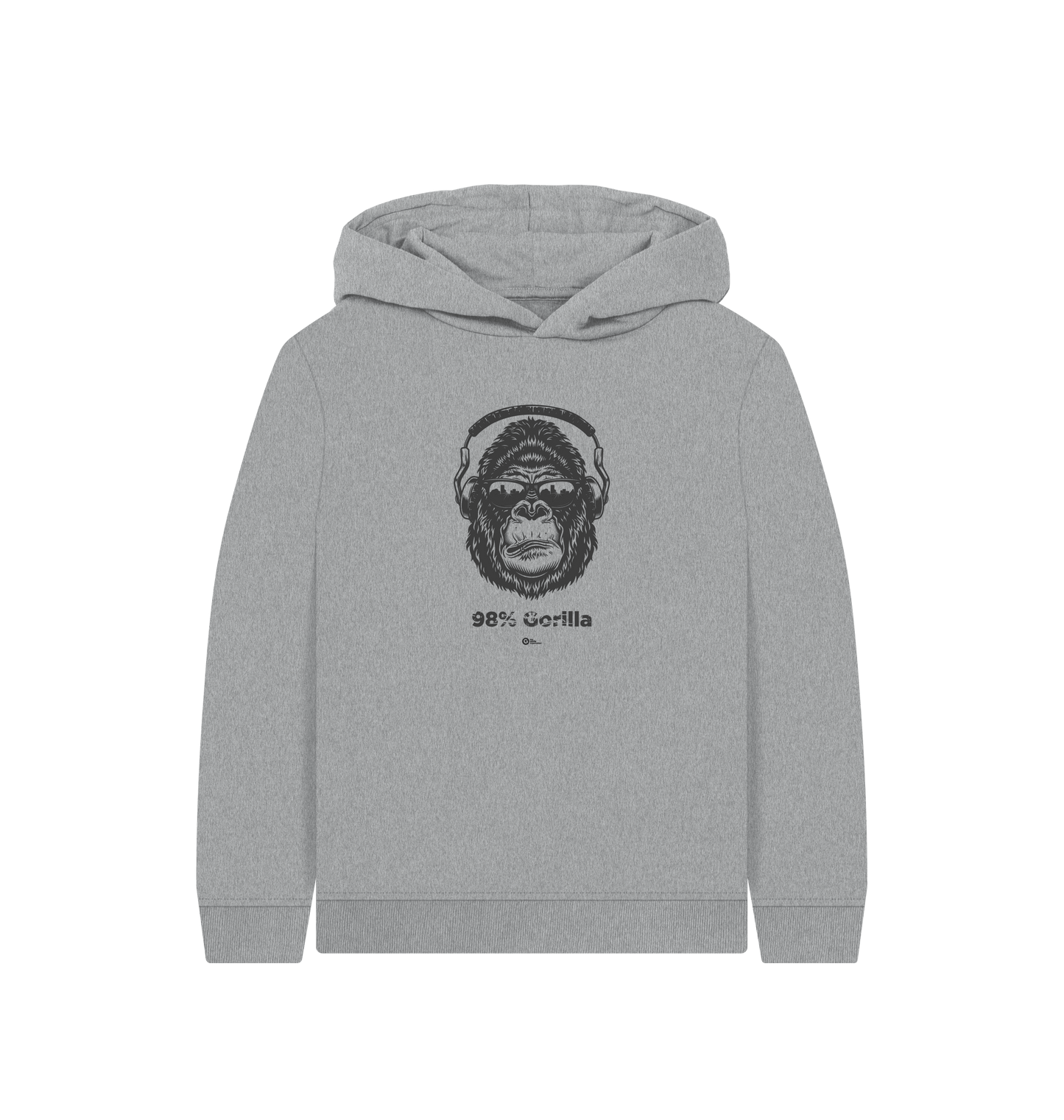 Athletic Grey Printed Kids Hoodie Front