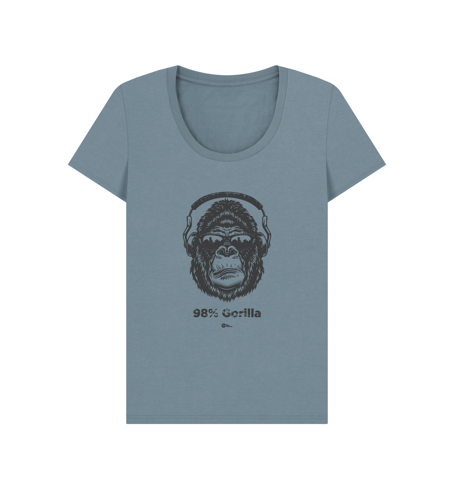 Stone Blue Printed T-shirt Front