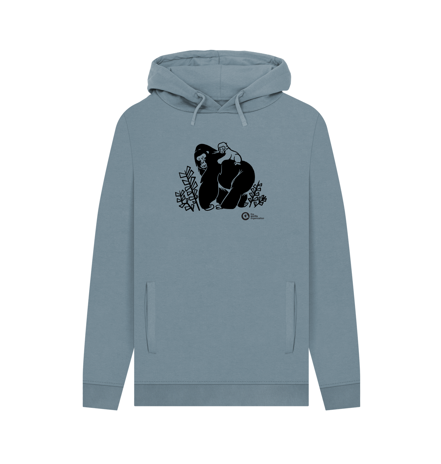 Stone Blue Printed Hoody Front