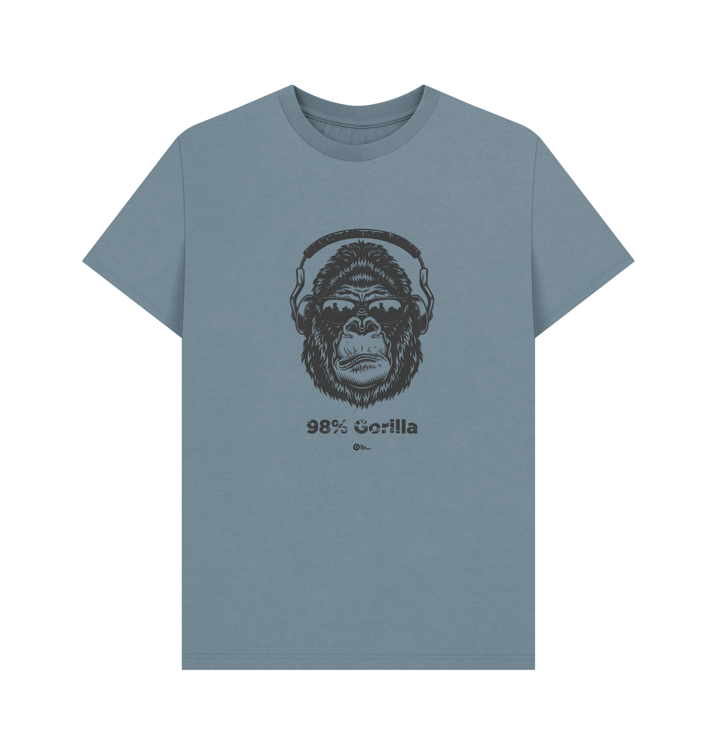 Stone Blue Printed T-shirt Front