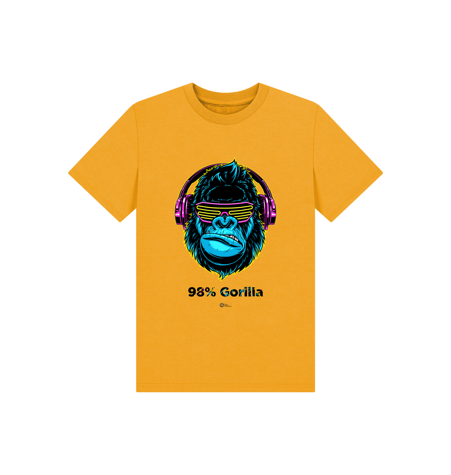 Mustard Printed Kids T-Shirt Front