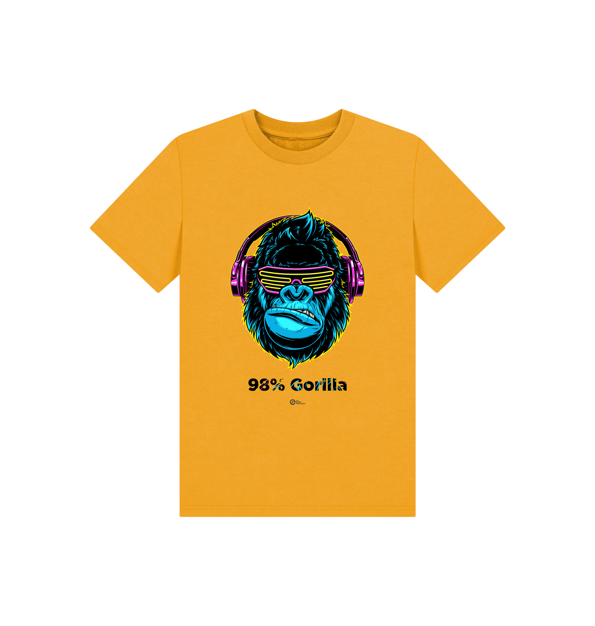 Mustard Printed Kids T-Shirt Front