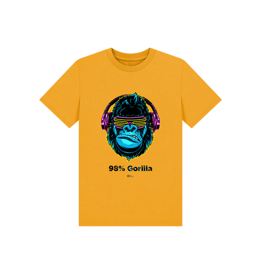 Mustard Printed Kids T-Shirt Front