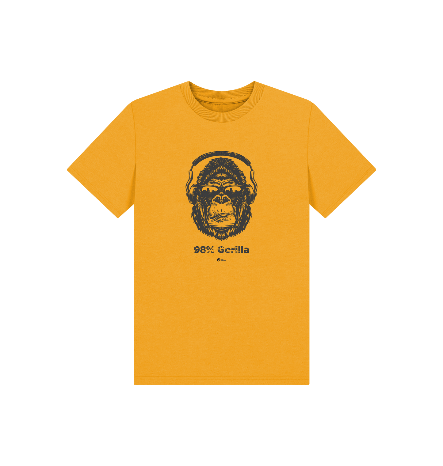 Mustard Printed Kids T-Shirt Front