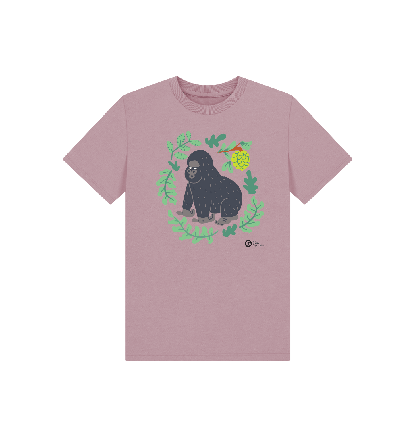 Mauve Printed Kids T-Shirt Front