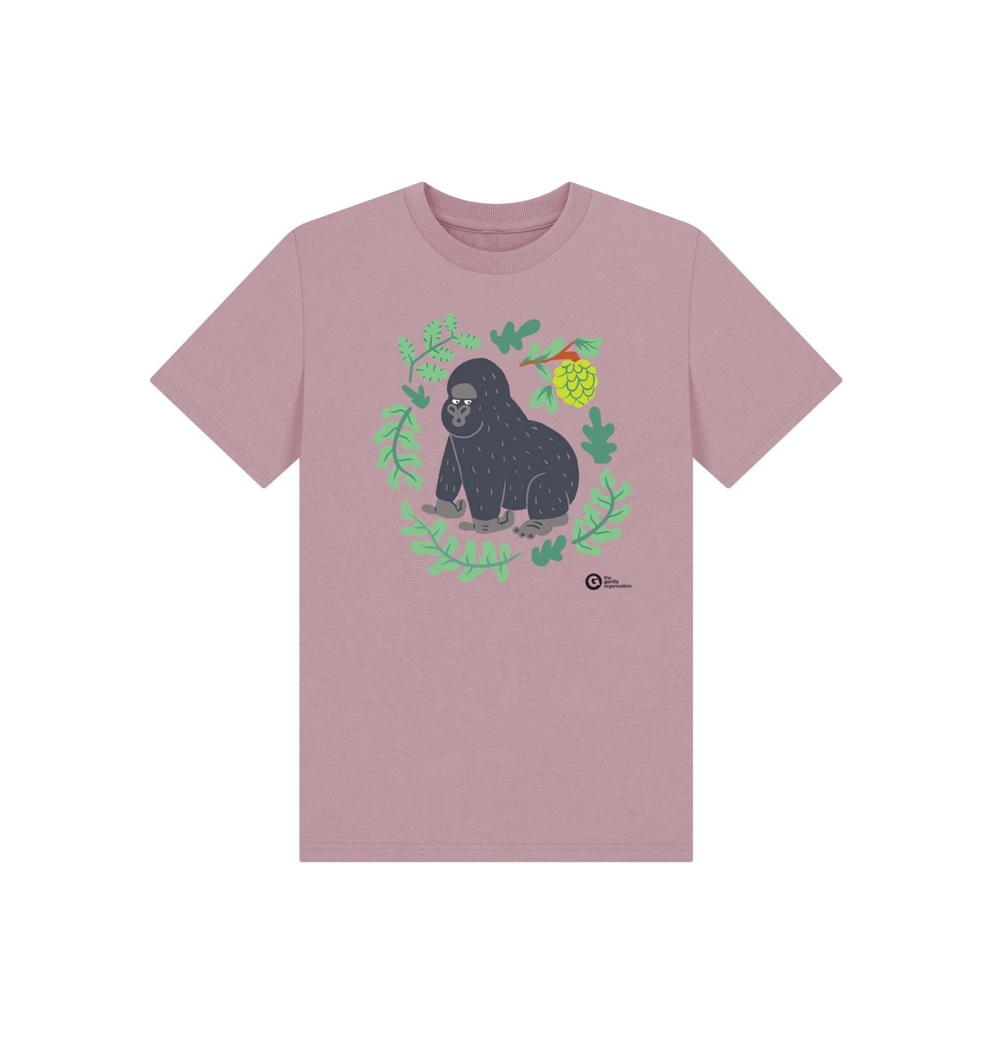 Mauve Printed Kids T-Shirt Front