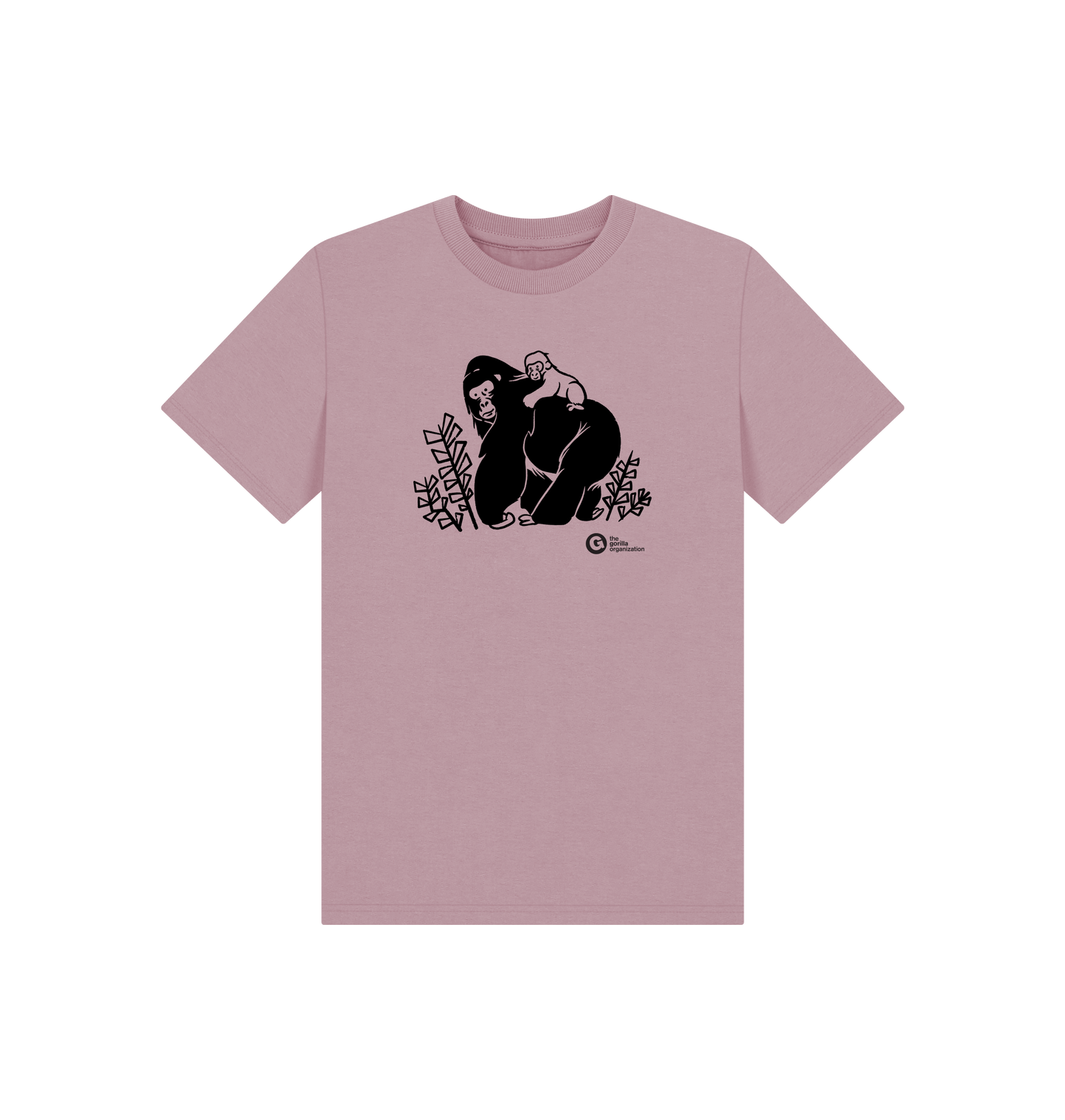 Mauve Printed Kids T-Shirt Front