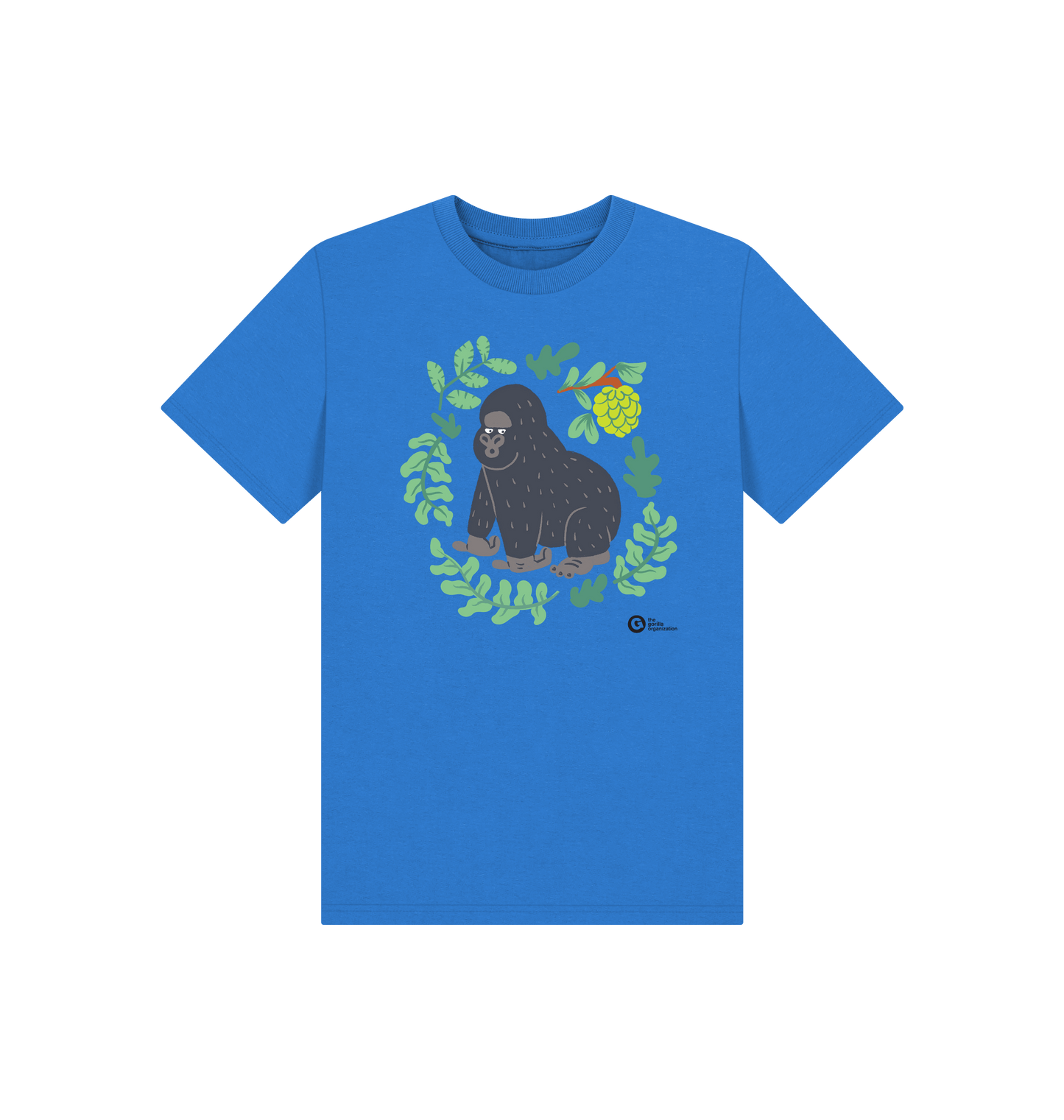 Bright Blue Printed Kids T-Shirt Front