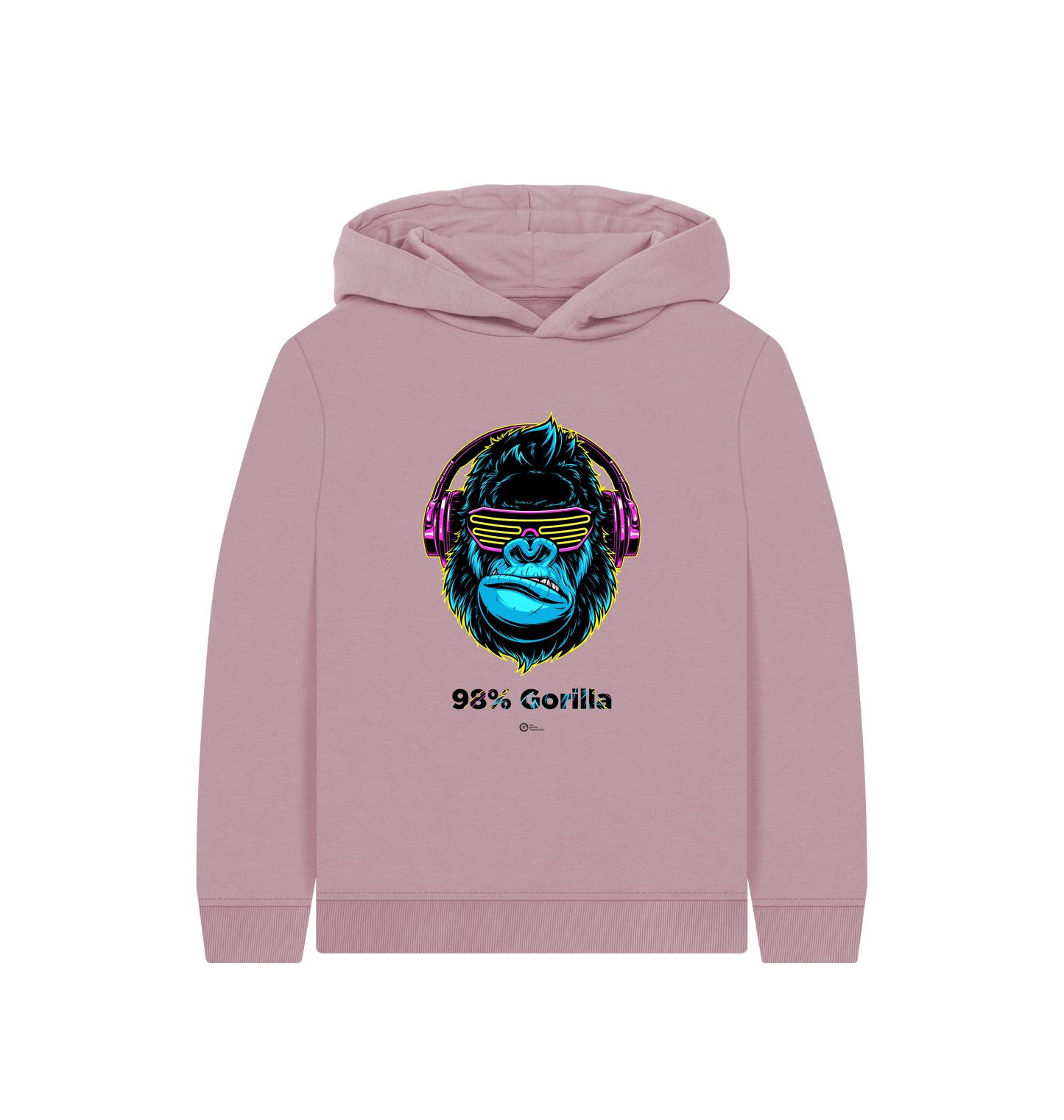 Mauve Printed Kids Hoodie Front