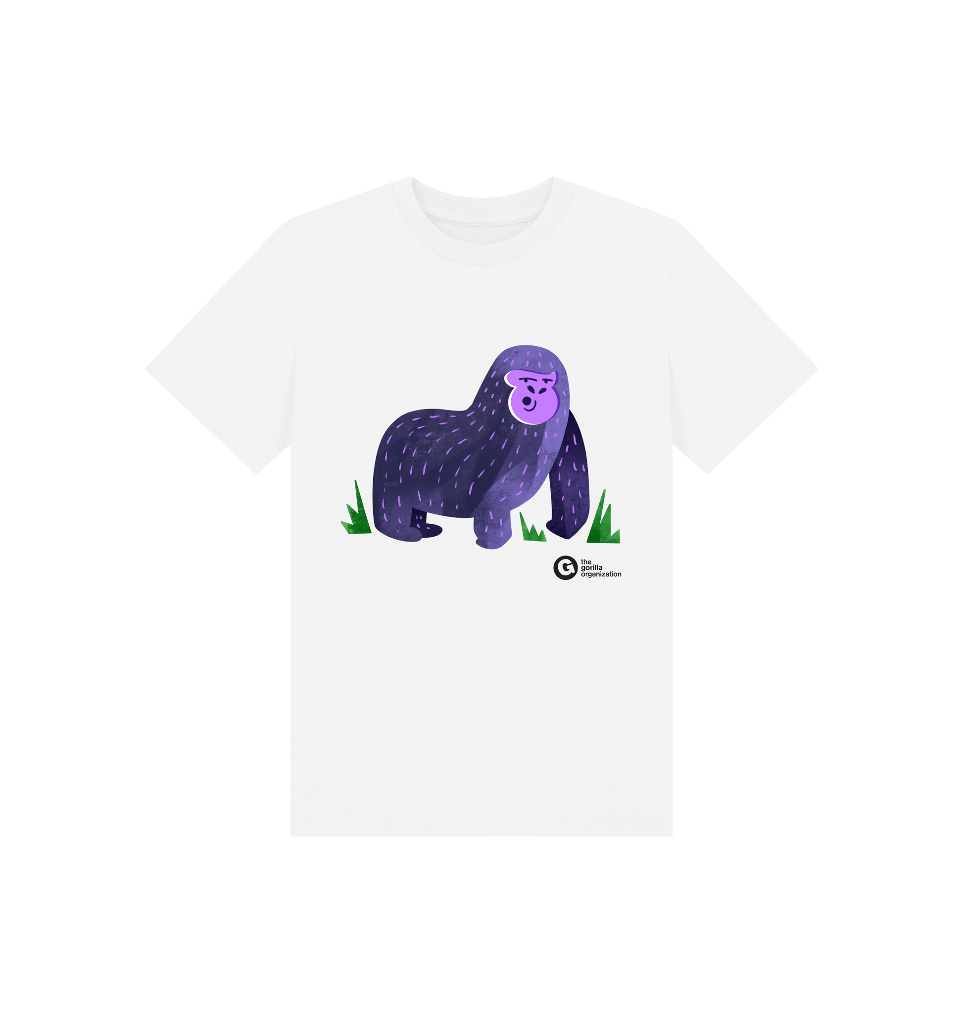 White Printed Kids T-Shirt Front