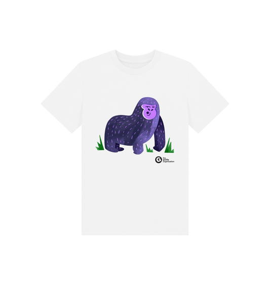 White Printed Kids T-Shirt Front