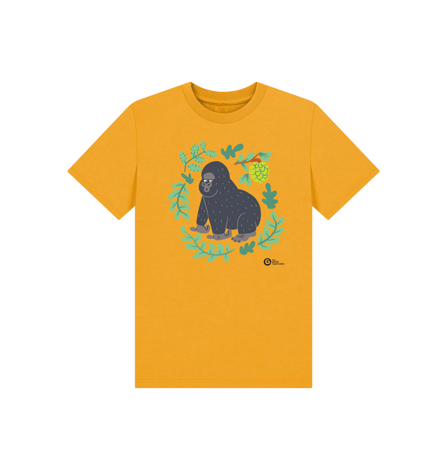 Mustard Printed Kids T-Shirt Front