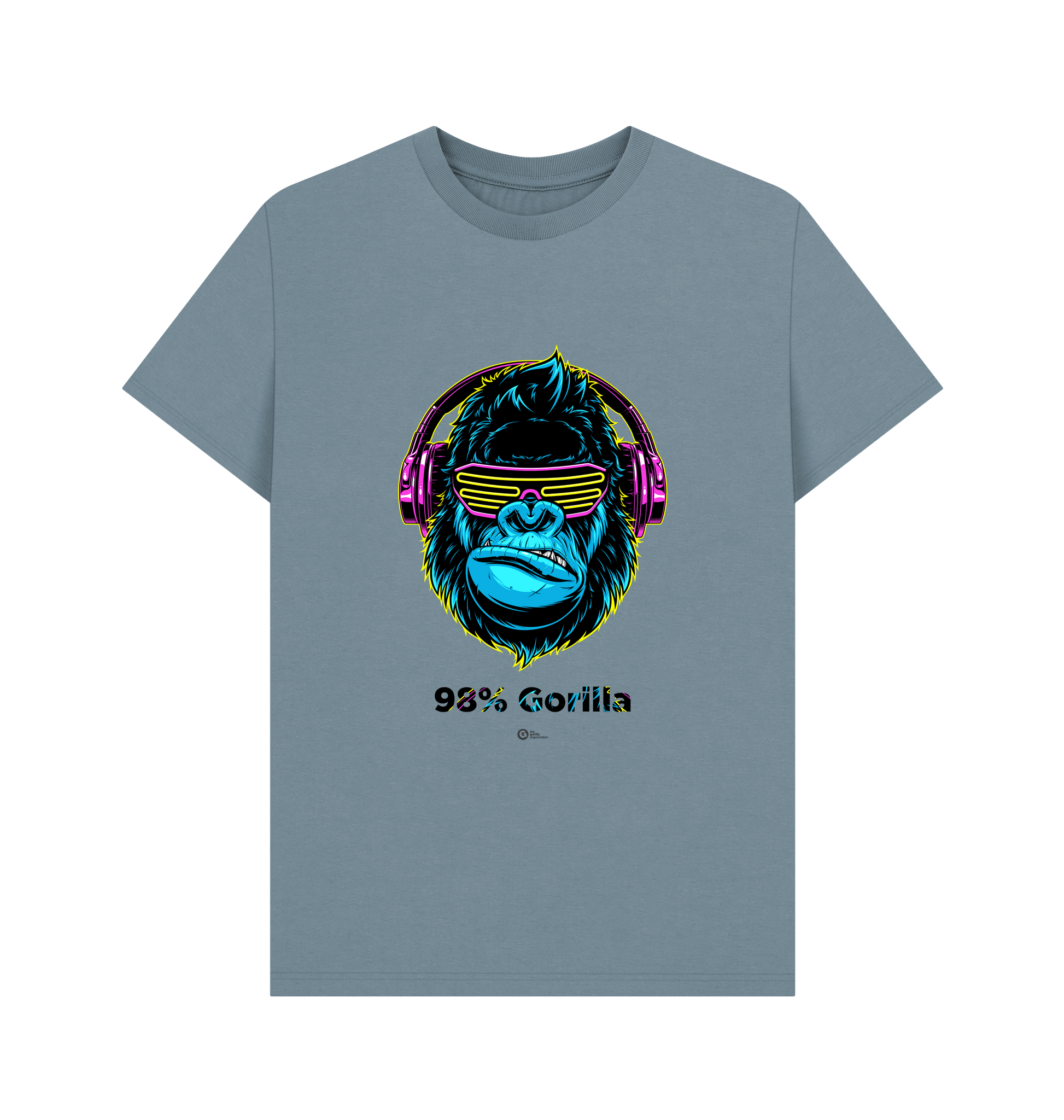 Stone Blue Printed T-shirt Front
