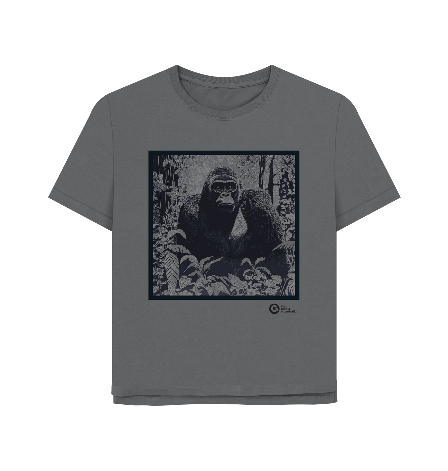 Slate Grey Printed T-shirt Front