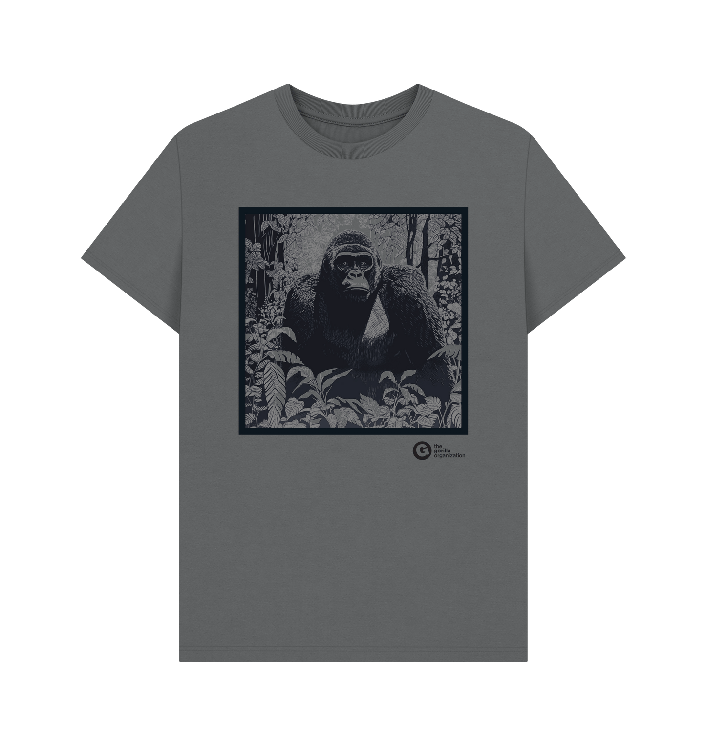 Slate Grey Printed T-shirt Front